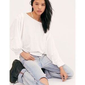 New Free People Inspo Tee in Heathered Grey Size Medium